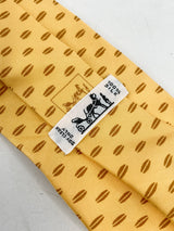 Hermès Yellow Silk Patterned Tie