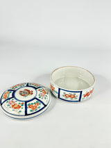 Antique Blue & Red Floral Lidded Dish