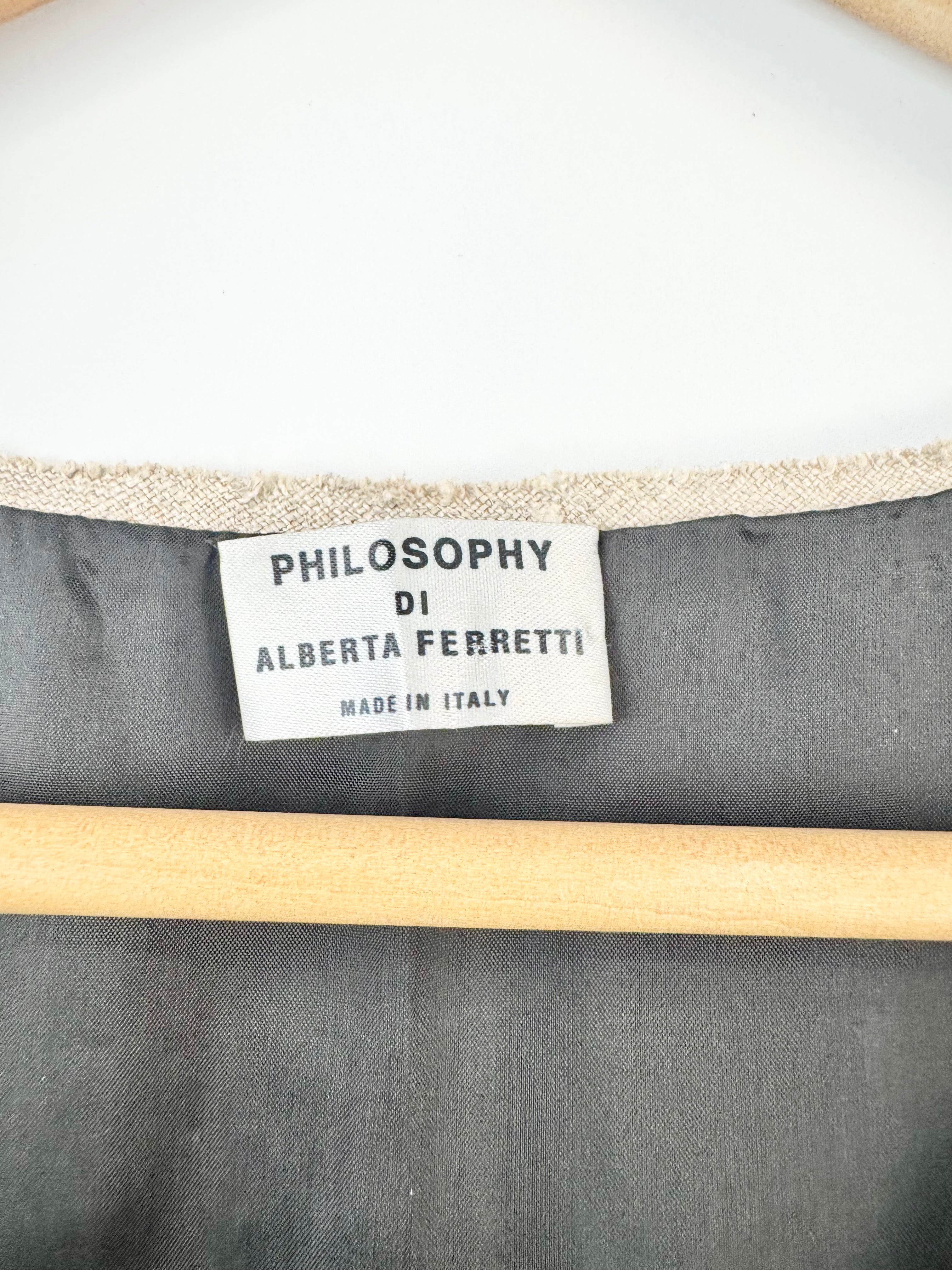 Philosophy Di Alberta Ferretti Black Silk & Linen Dress - AU6