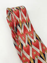 Ermenegildo Zegna Orange Silk-Patterned Tie