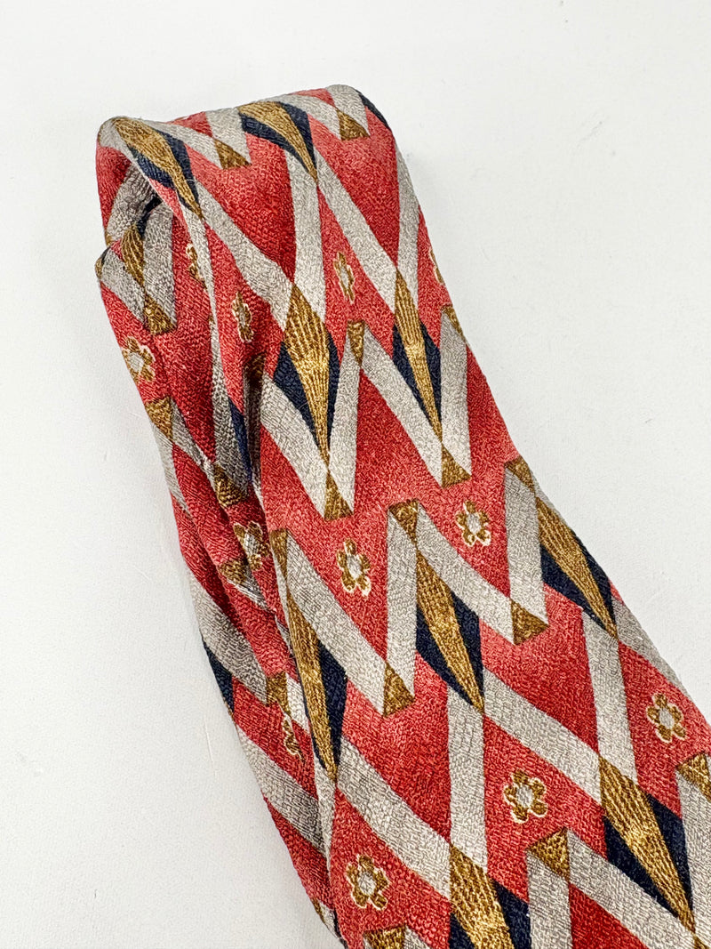 Ermenegildo Zegna Orange Silk-Patterned Tie