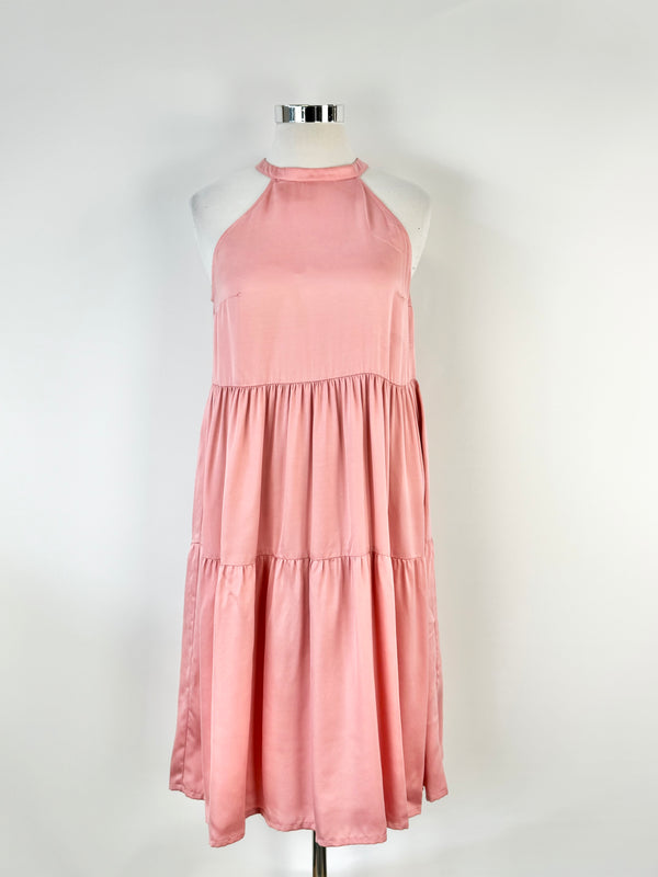 Funkis 'Maxine' Short Dusty Pink Satin Dress NWT - AU12