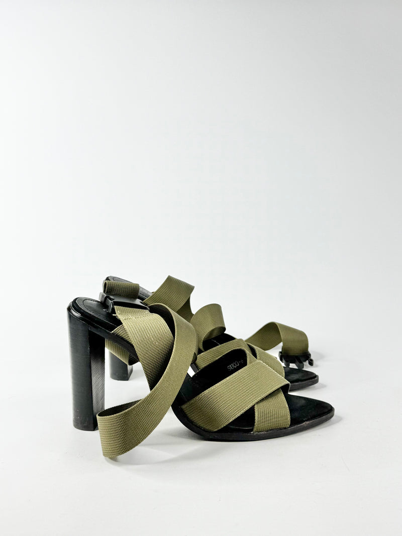 Alias Mae Olive Green Industrial Strap Heels - EU39