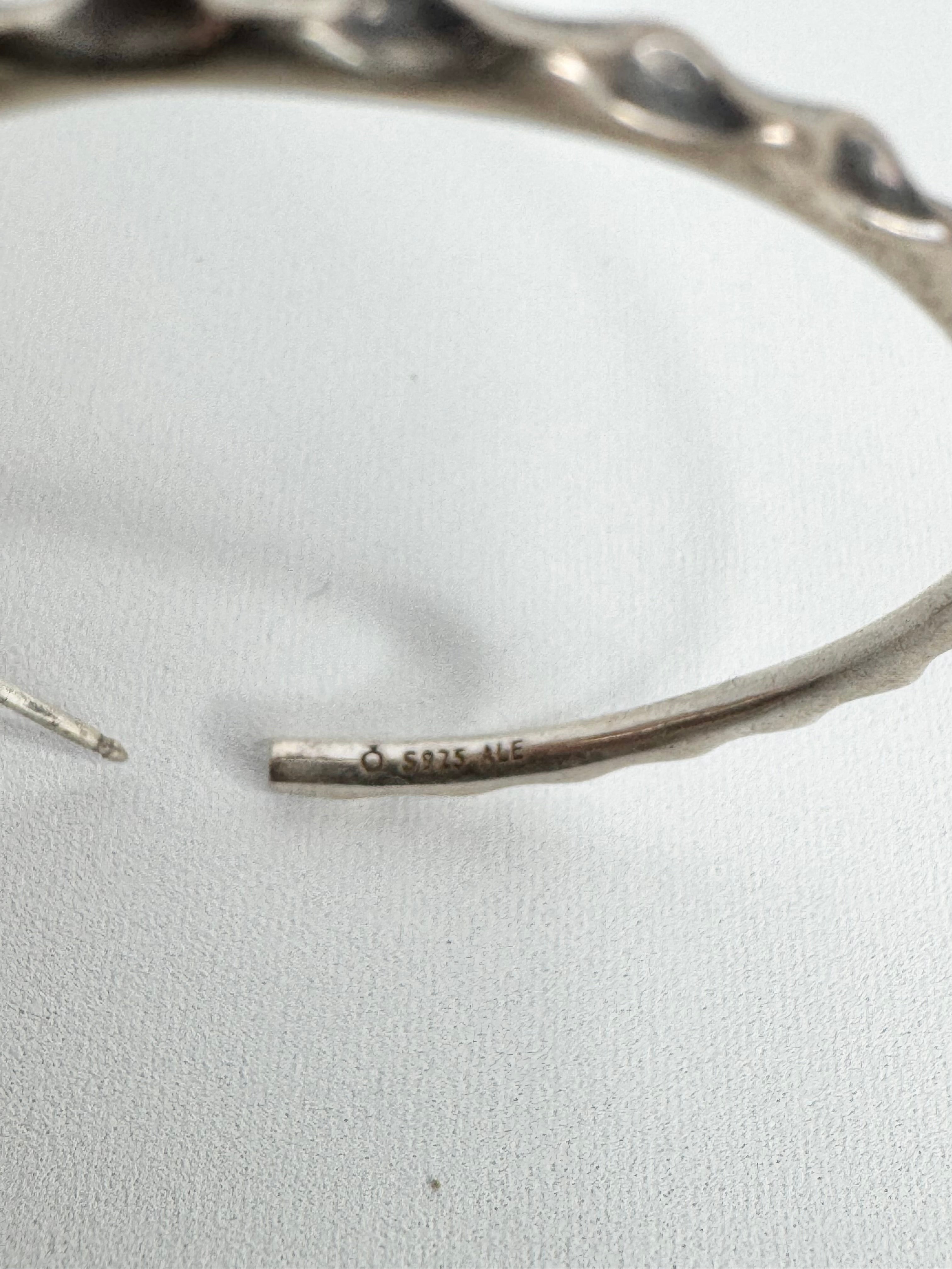 Pandora Silver Abstract Hoop Earrings