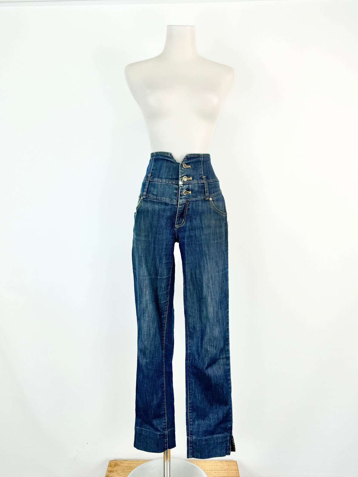 Armani Exchange Blue High Waisted Denim Jeans - 4