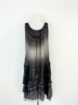 Vintage Burberry Grey Silk BabyDoll Dress - AU10