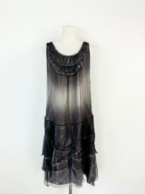 Vintage Burberry Grey Silk BabyDoll Dress - AU10
