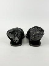 Asra Black Leather 'Sunnie' Strappy Sandals - EU40