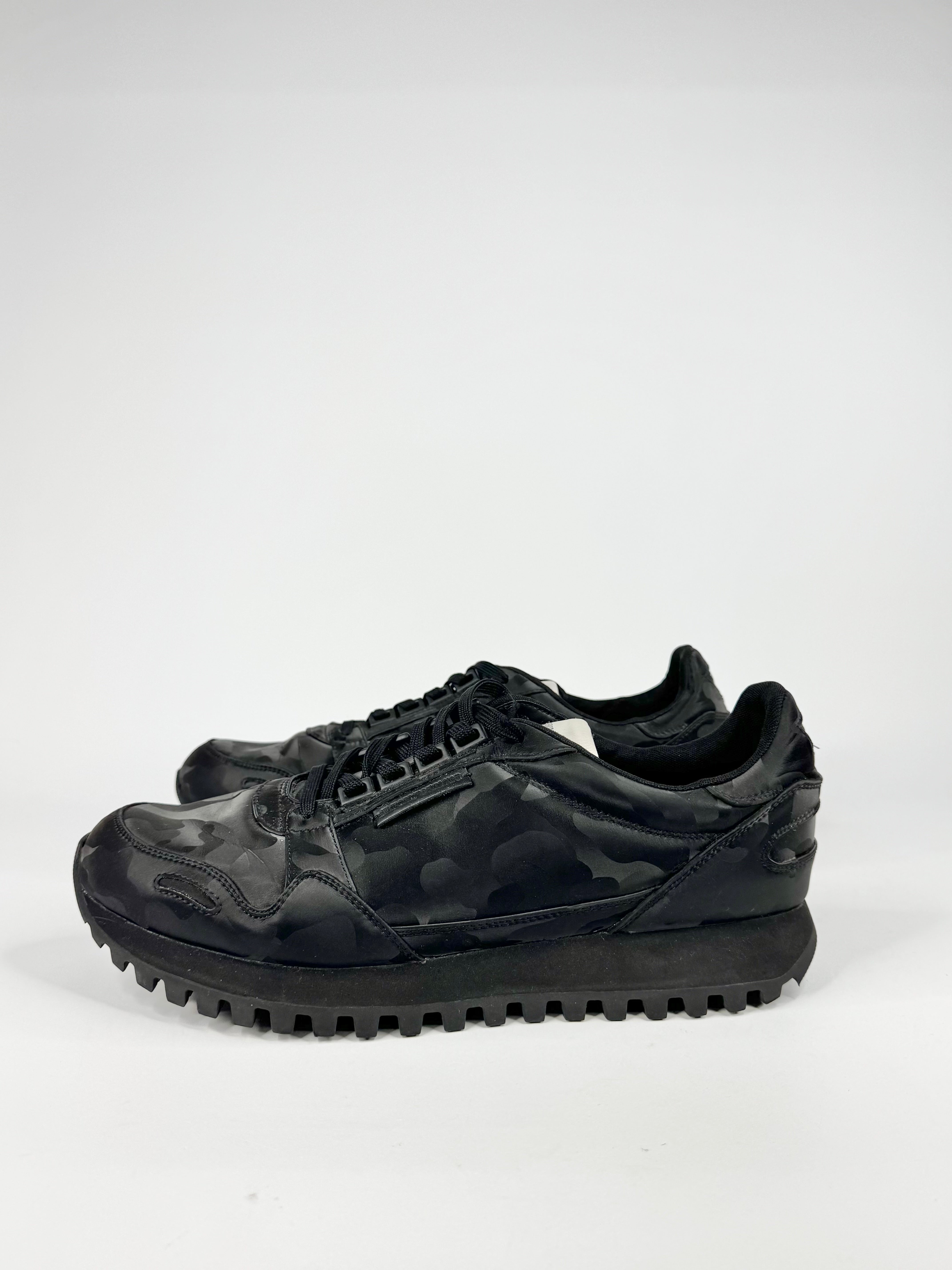Emporio Armani Black Camo Pattern Sneakers -  EU45
