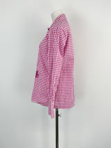 DMN Magenta Check Cotton Long Sleeve Shirt - AU8