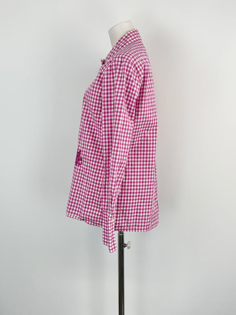 DMN Magenta Check Cotton Long Sleeve Shirt - AU8