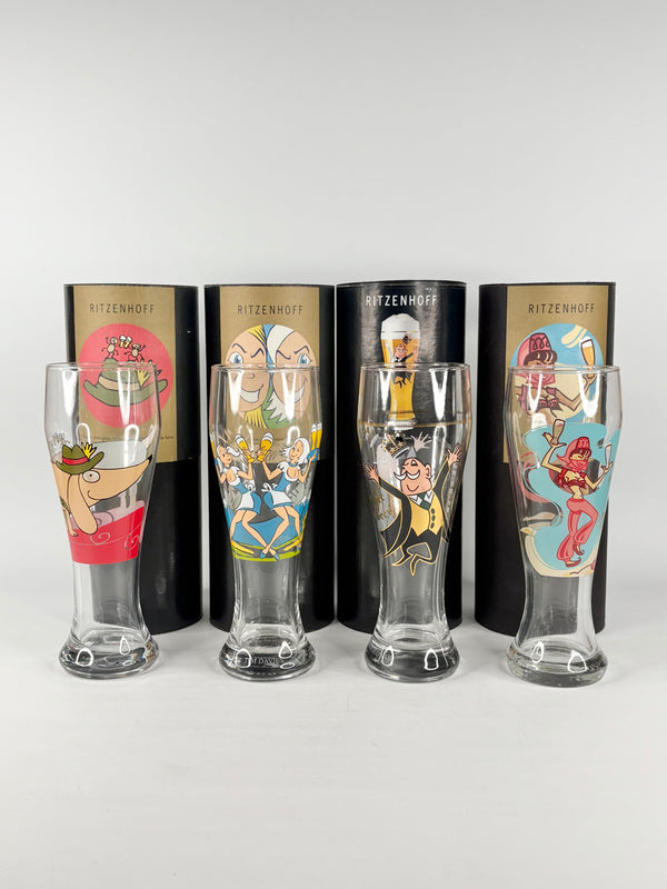 Set of 4 Ritzenhoff Collectable Bier Glasses