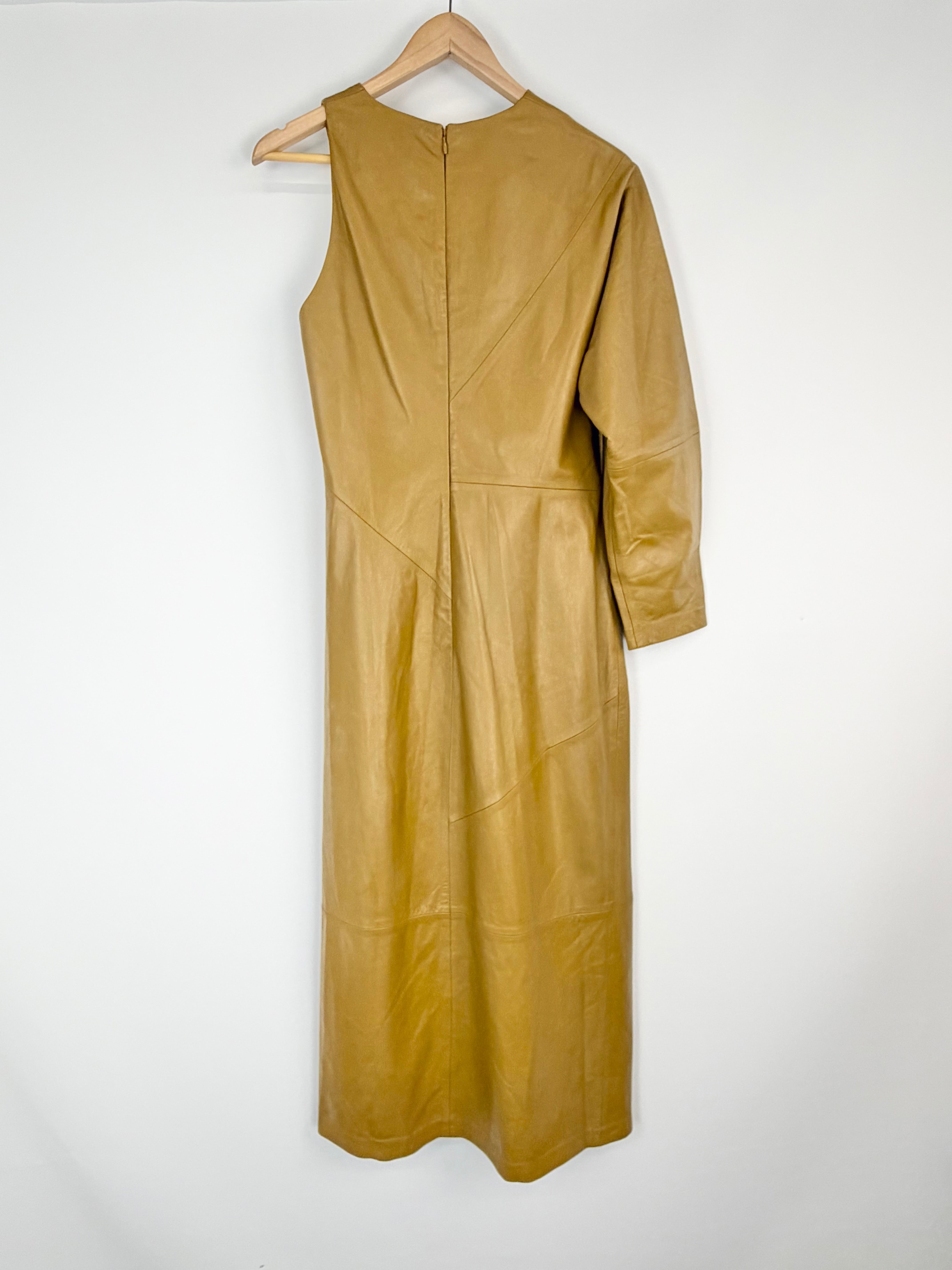 Camilla & Marc Ochre Leather ‘Nikita’ Gown NWT - AU14