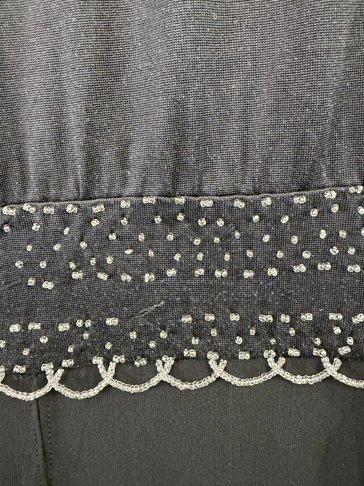 Vintage 90s Christian Lacroix 'Bazar' Black Mesh Beaded Midi Dress - AU16/18