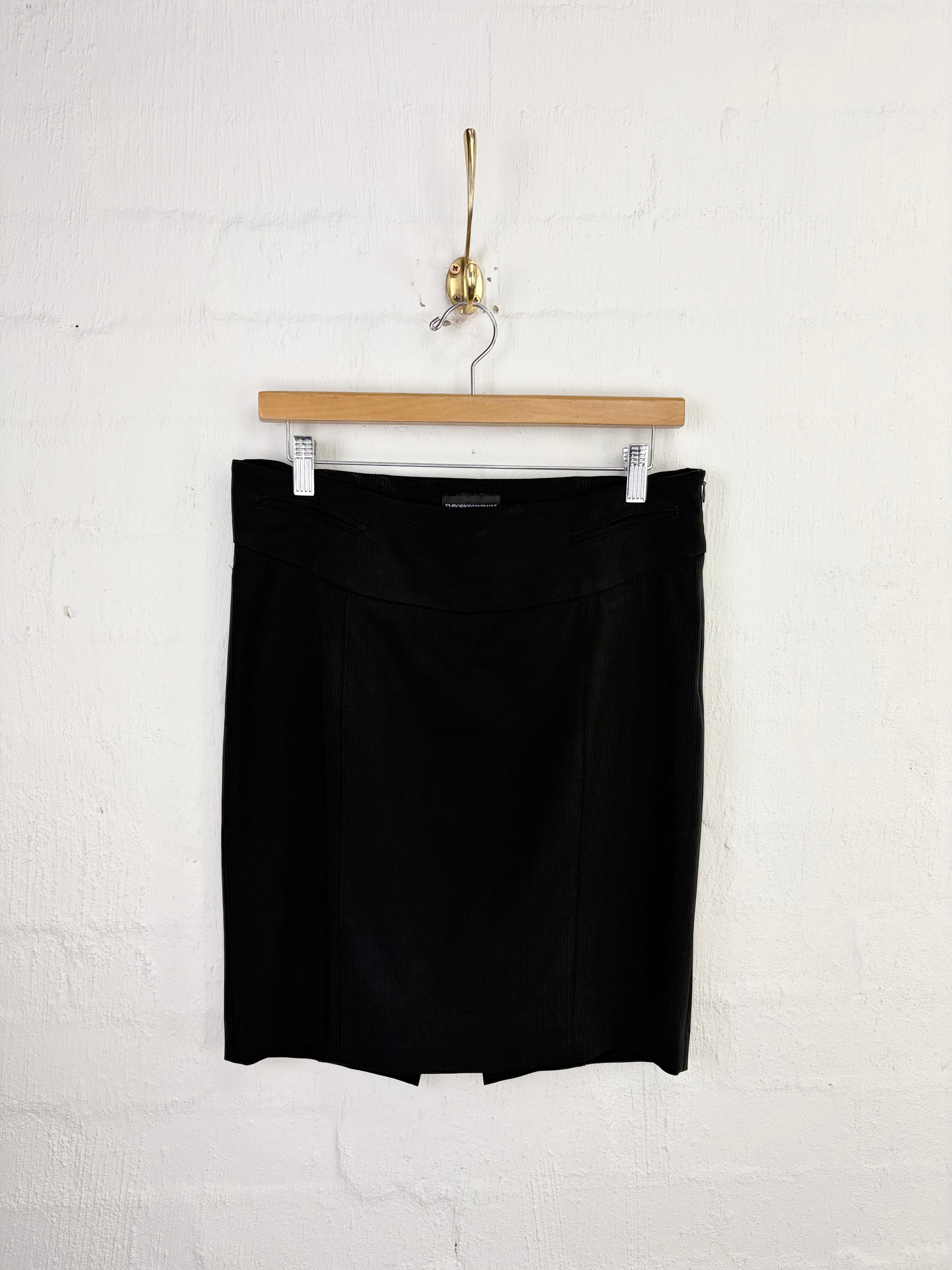 Emporio Armani Black Panelled Skirt - AU12/14