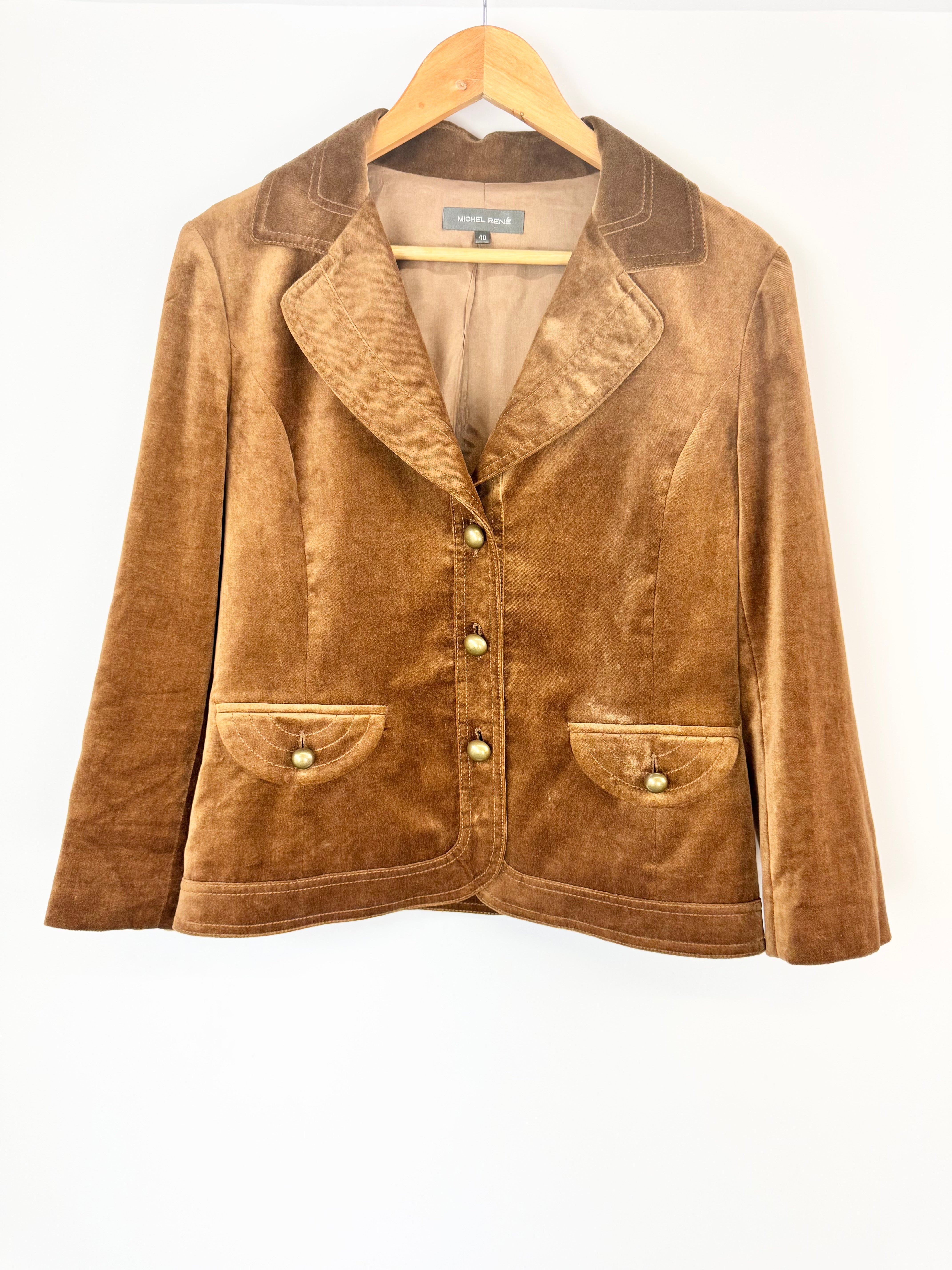 Vintage Michael Rene Cinnamon Velvet Blazer - AU10