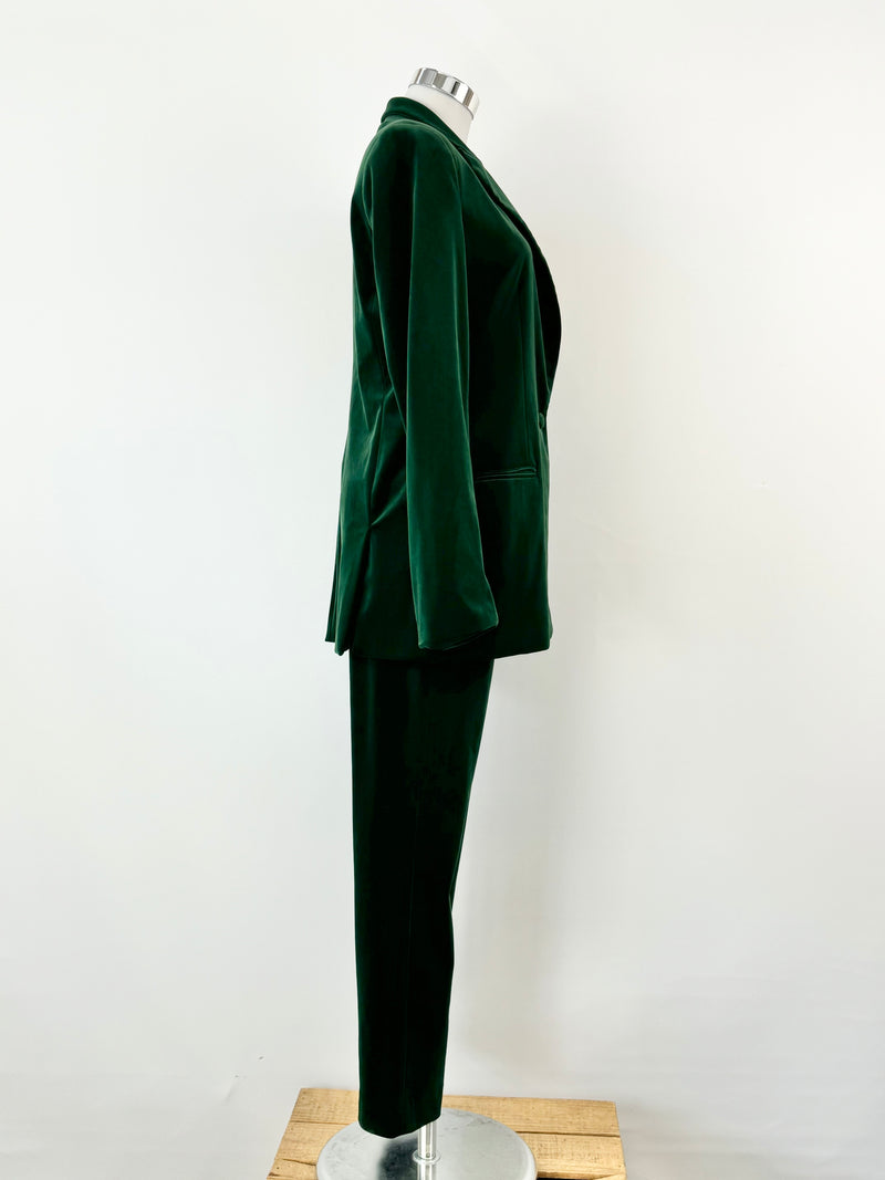 Storm Forest Green Velvet Two Piece Suit - AU8