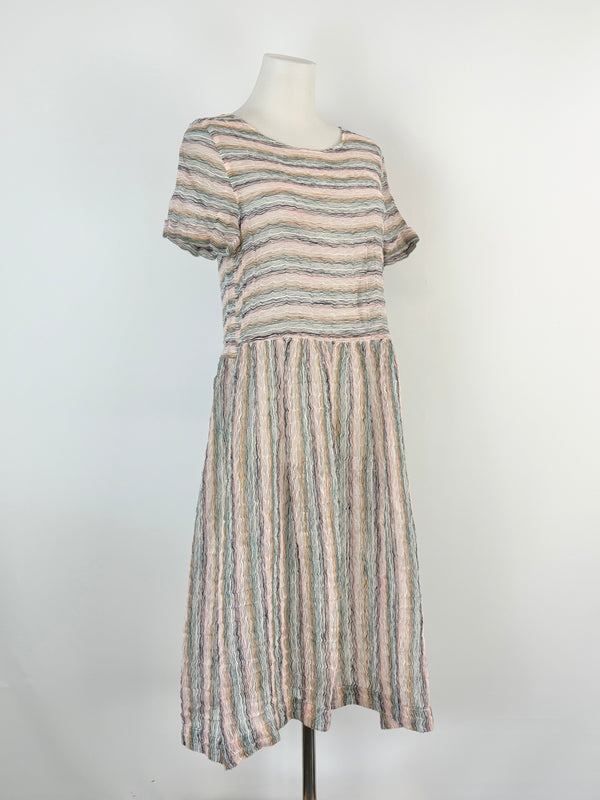 YMC London Multicolour Striped 'Perhacs' Sheer Dress - AU8