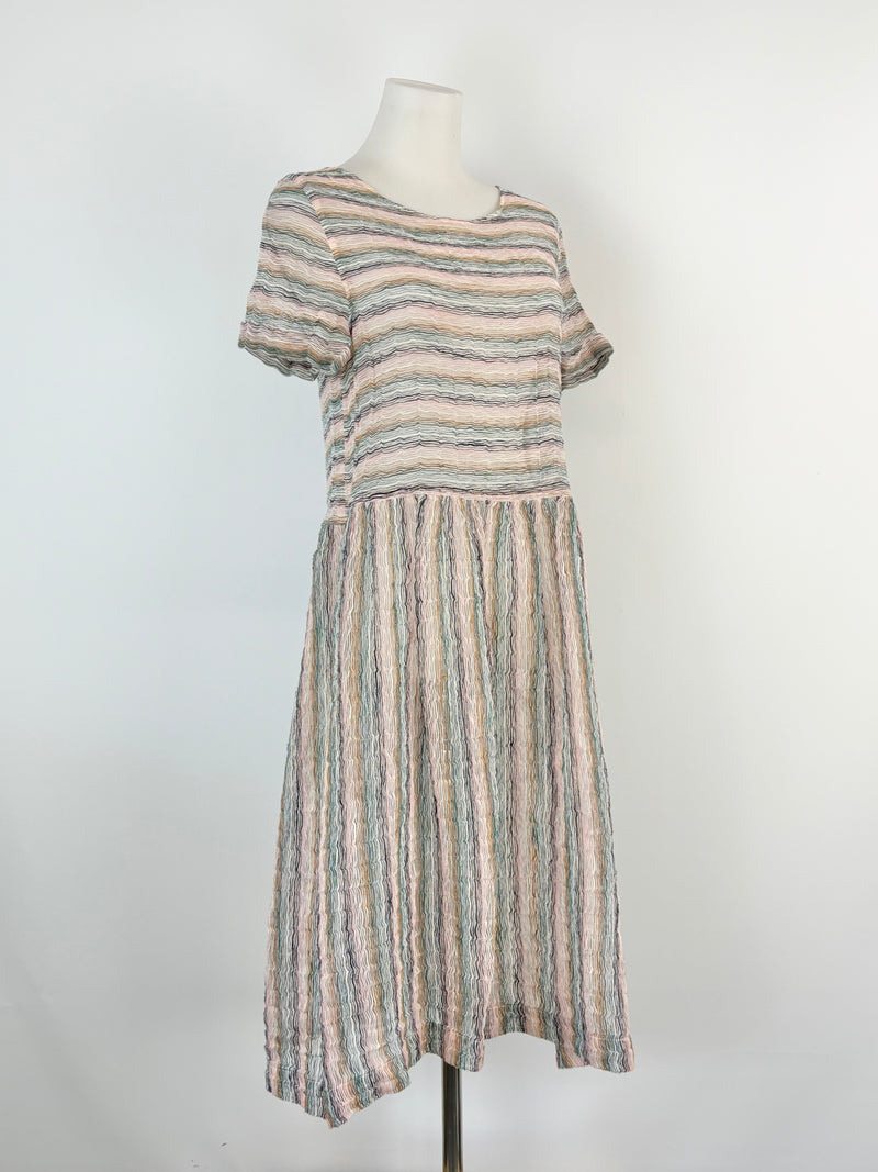 YMC London Multicolour Striped 'Perhacs' Sheer Dress - AU8