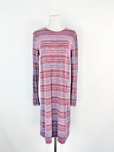 Marimekko 'Hauuhkatti Tattari Blue & Red Tunic Dress - AU10