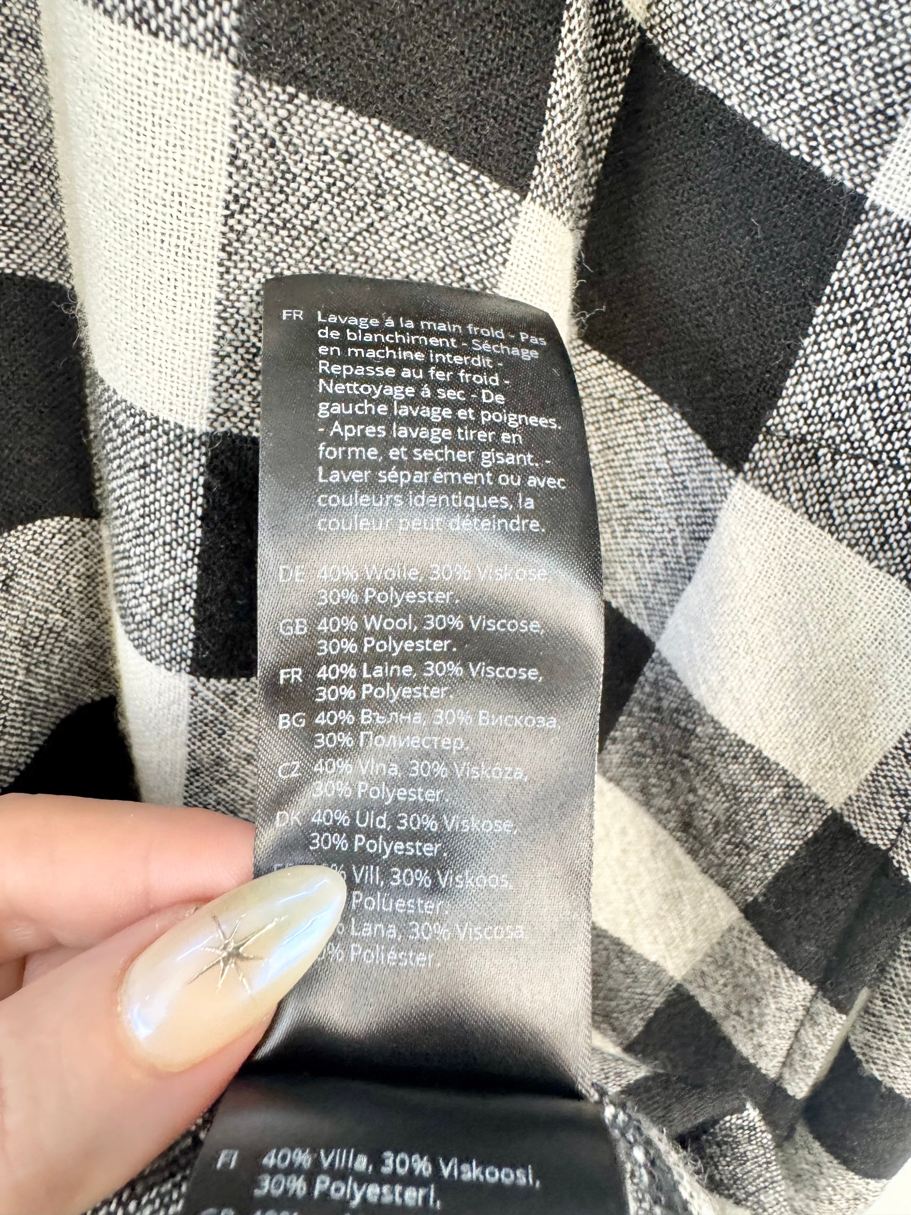 Oska Black & White XL Gingham Pattern Maxi Dress - AU12/14