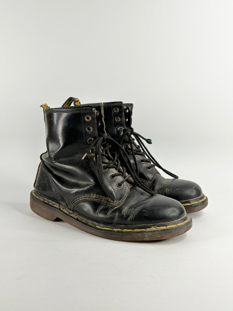 Dr. Martens Black Leather 8-Eye Lace Up Boots - EU42