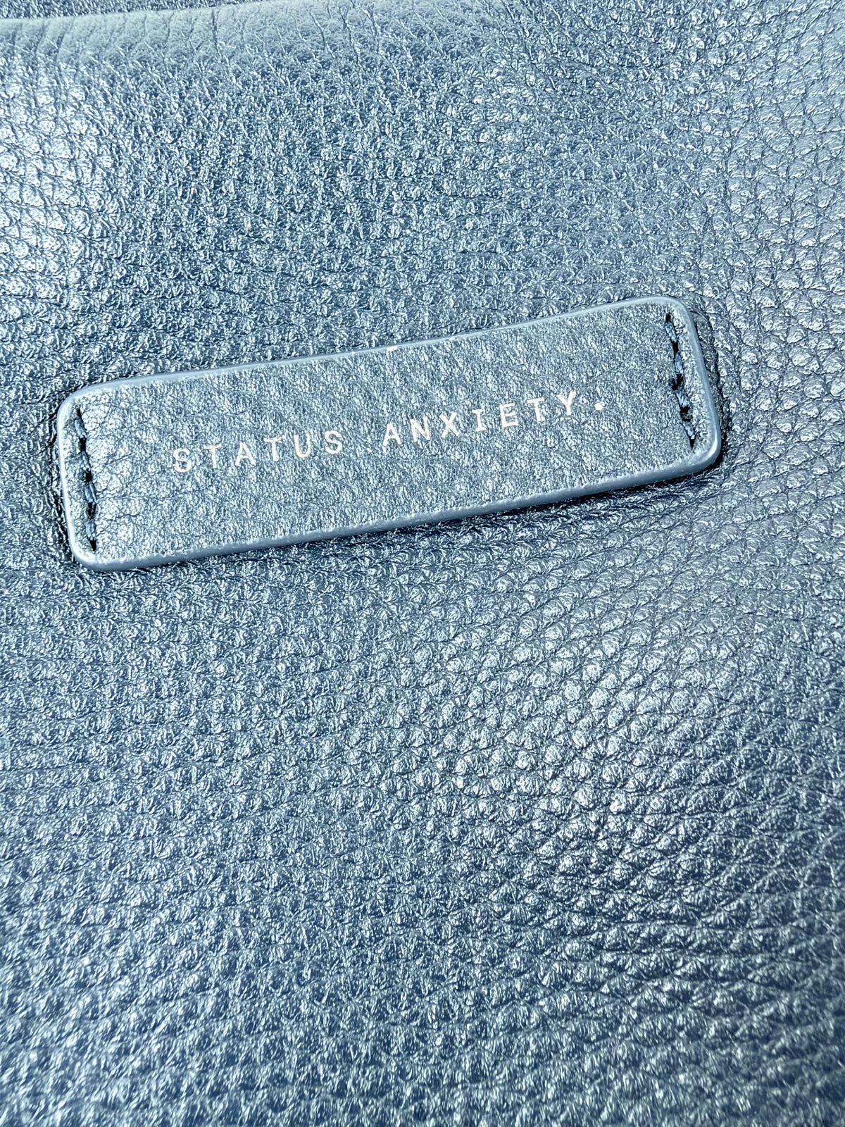Status Anxiety Navy Grained Leather Bag