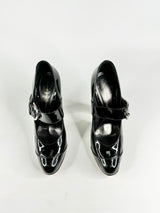 Gianvito Rossi Black Patent Leather Heeled Mary Janes - EU38