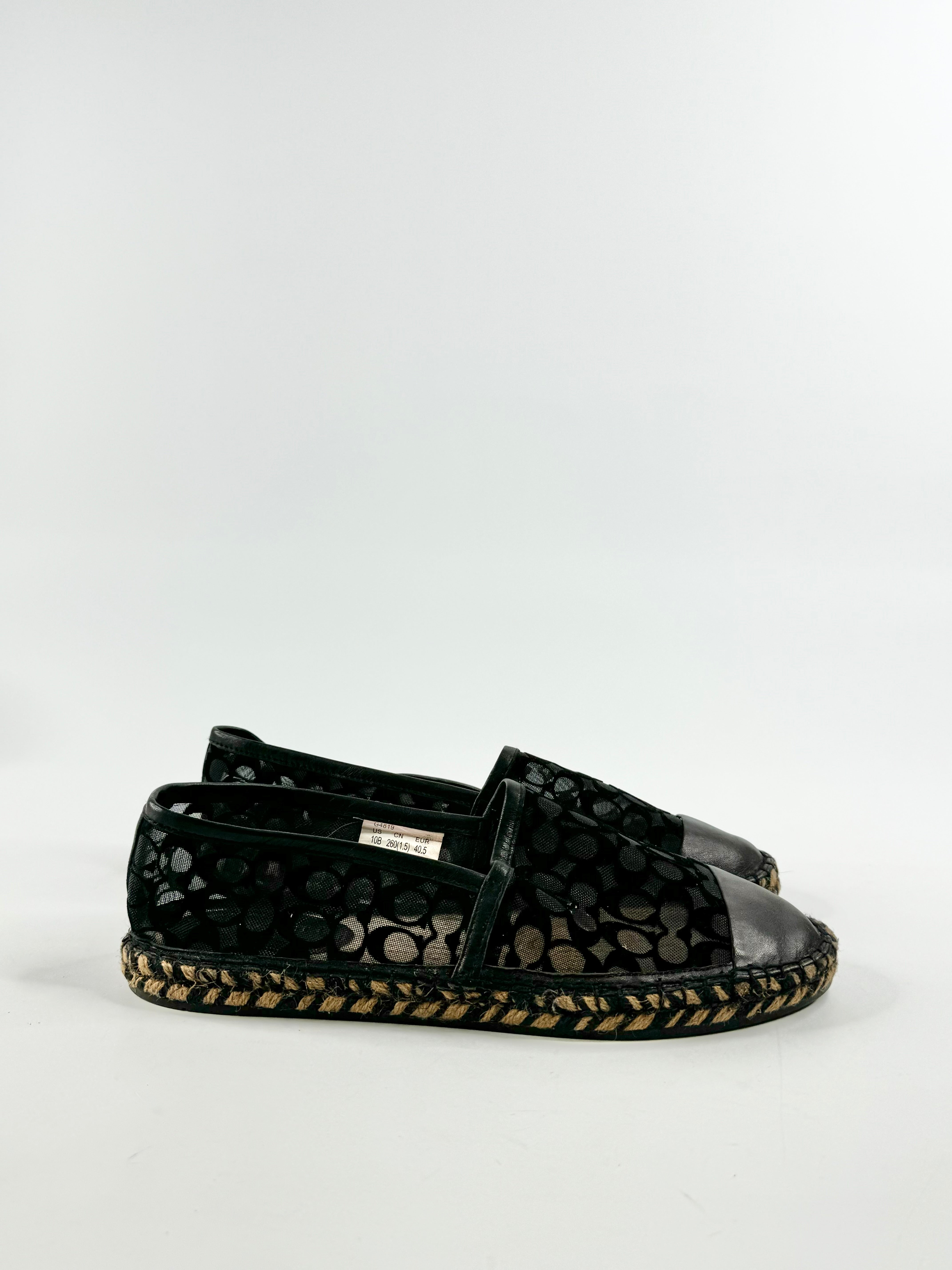 Coach Black 'Cleo' Mesh Espadrille - EU40.5