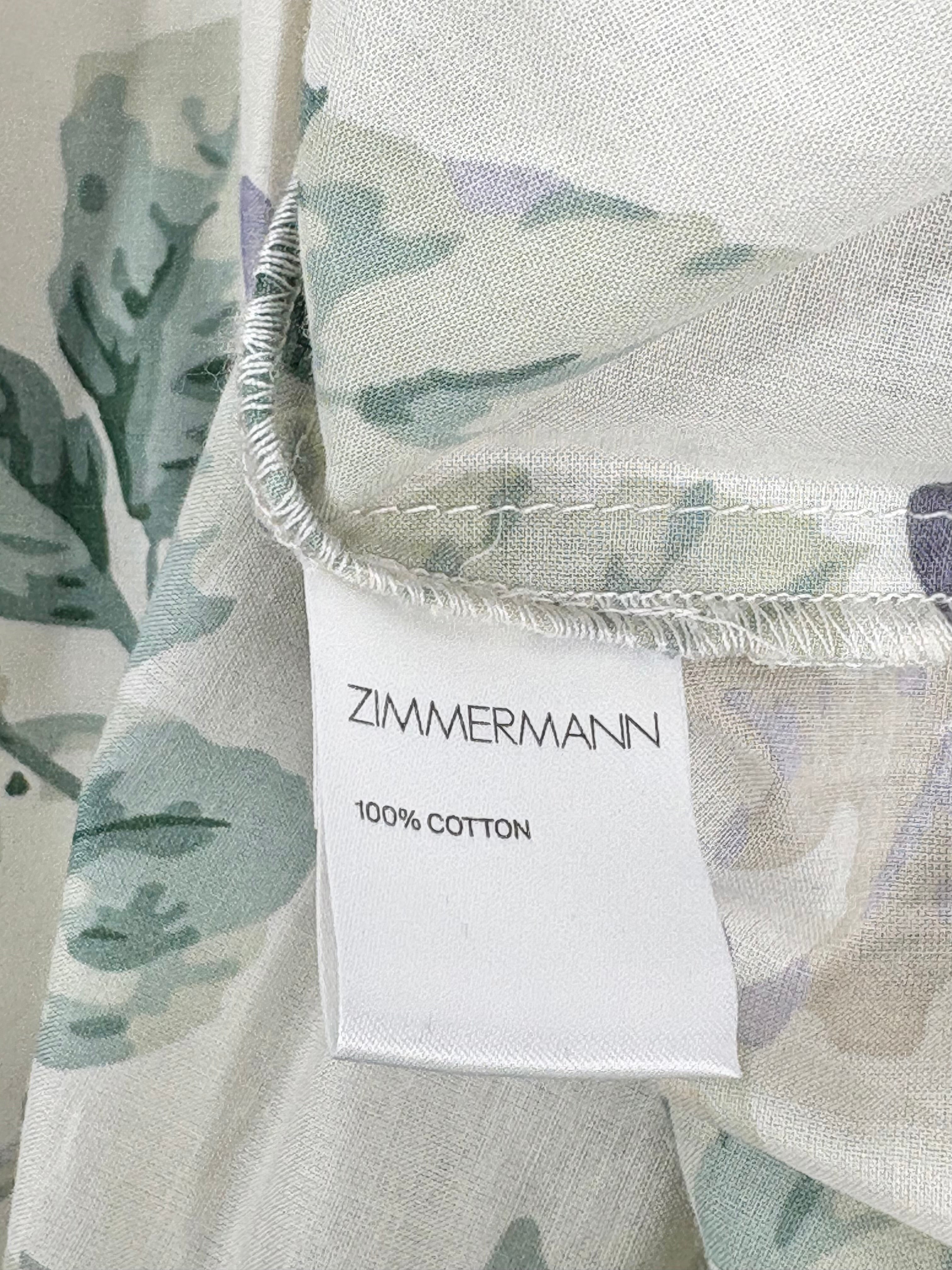 Zimmermann Plaid & Floral Print Lilac Tiered Skirt - AU8