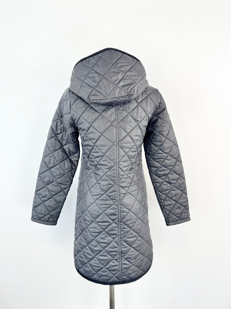 Lavenham Grey Black Quilted Coat - AU8/10