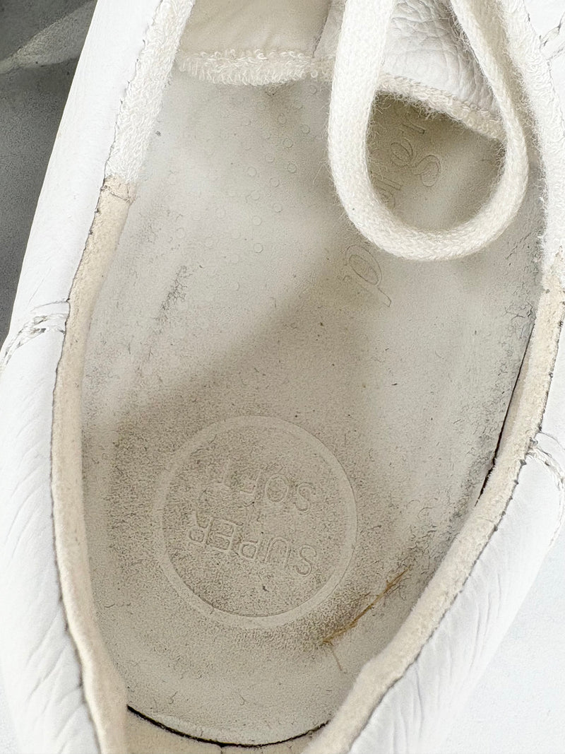 Paul Green White Leather Embellished Supersoft Sneakers - EU41.5