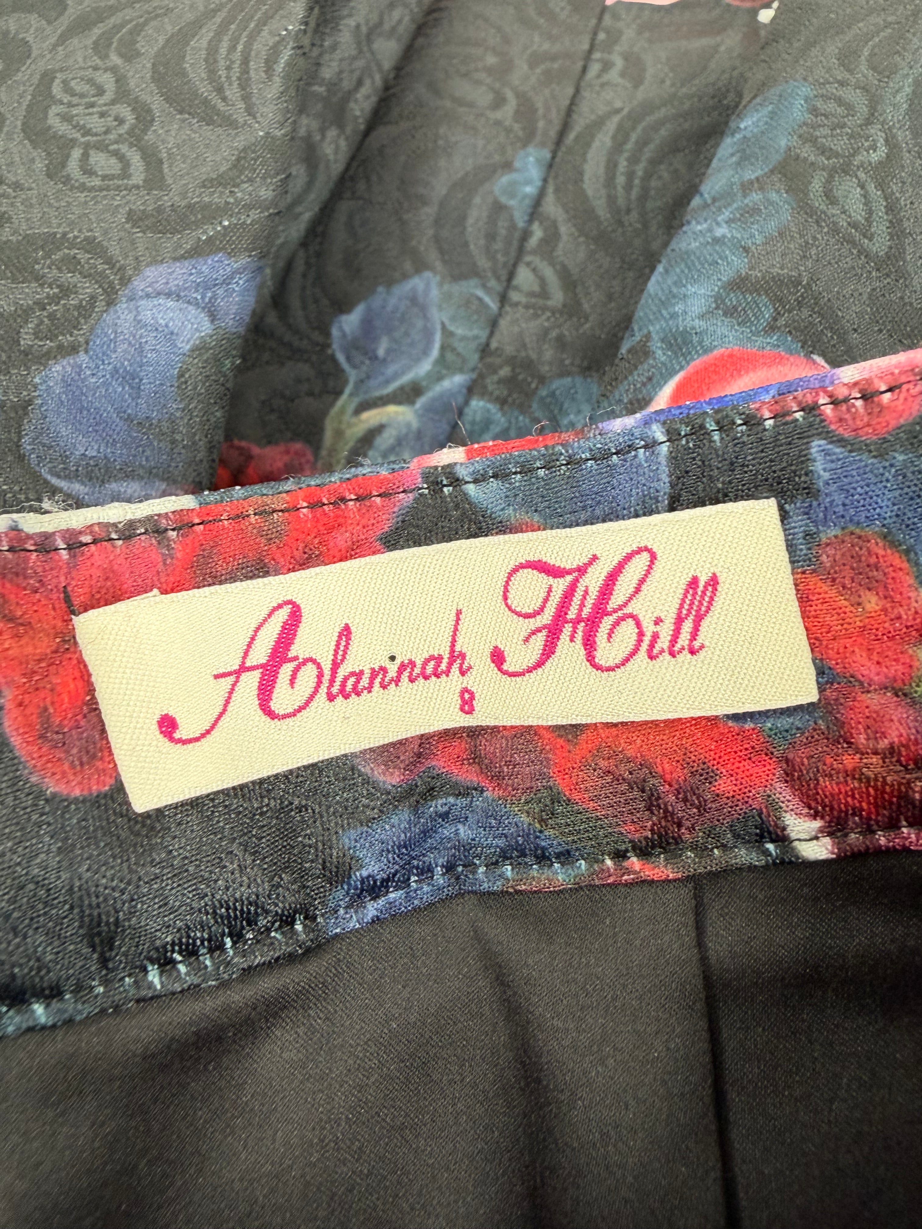 Alannah Hill Black & Floral 'What a Whirlwind' Box Pleat Skirt - AU8