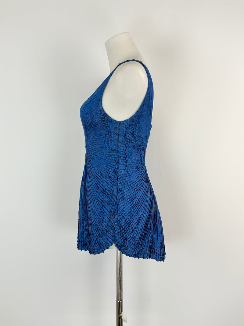 Pepa Pombo Cobalt Gathered-Pleat Singlet Top - AU8