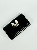 Oroton Sleek Black Leather Key Case