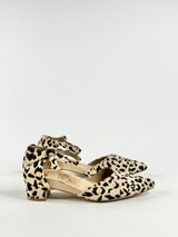 Bared Fur Animal Print Pointed Toe Heels - EU35