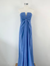 Zimmermann Periwinkle Knot Silk Strapless Gown - AU10