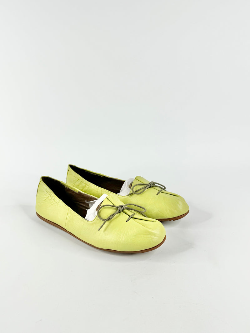 Django & Juliette 'Ballard' Yellow Leather Lace Ups - Eu42