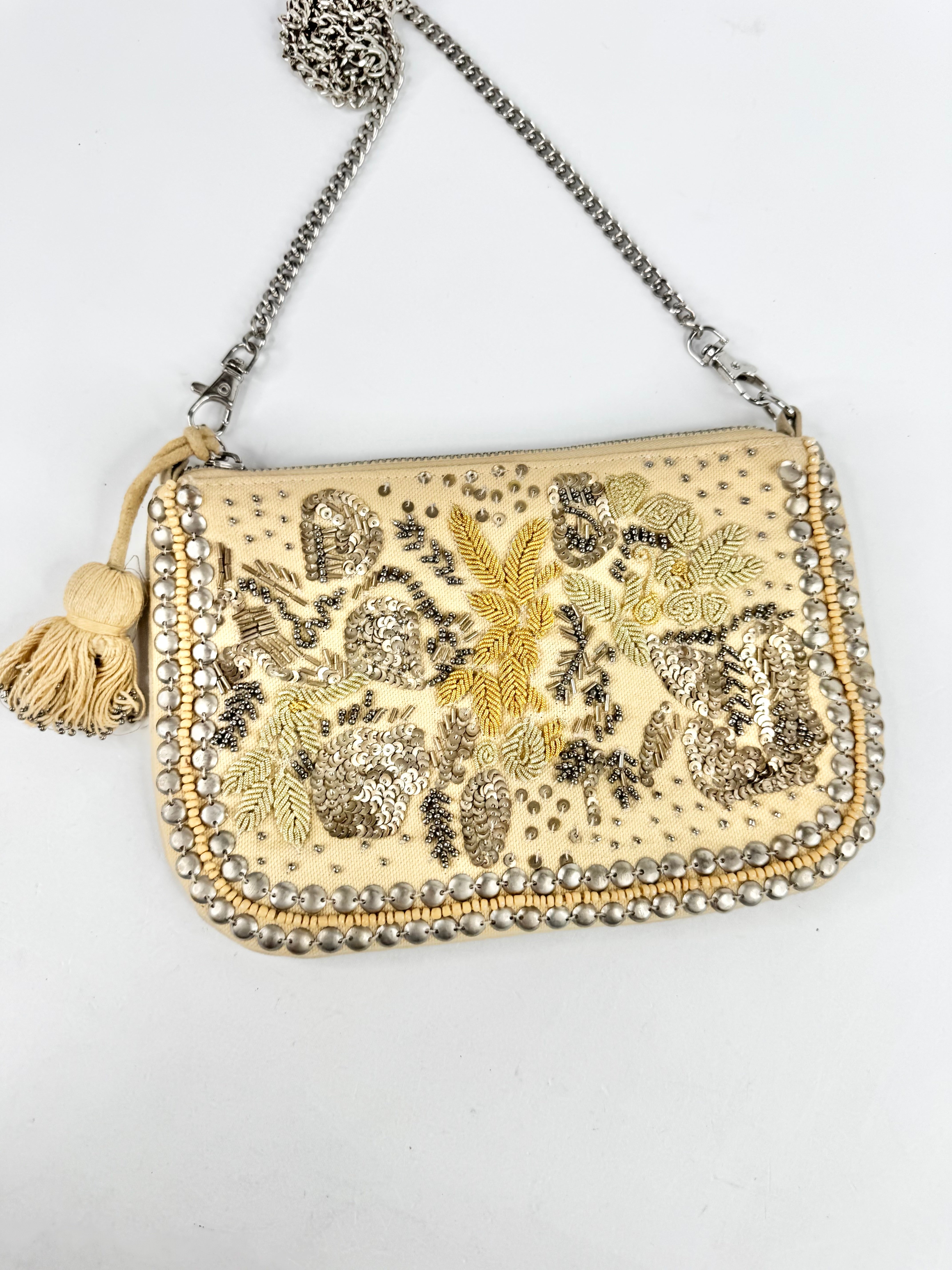 Rhapsodia Wheaten Beaded Wristlet