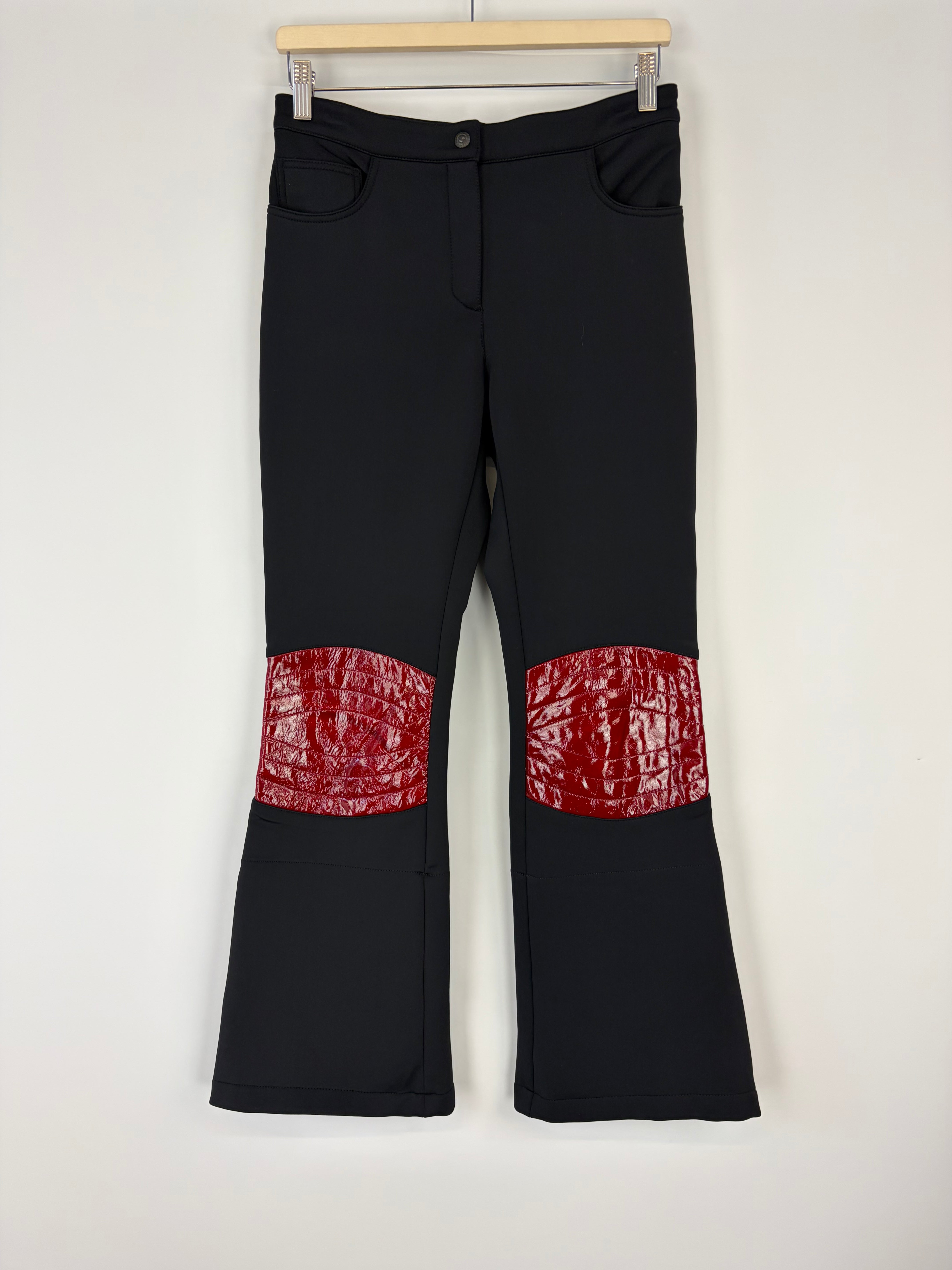 Ralph Lauren Black Burgundy Patch Flared Slacks - AU8/10