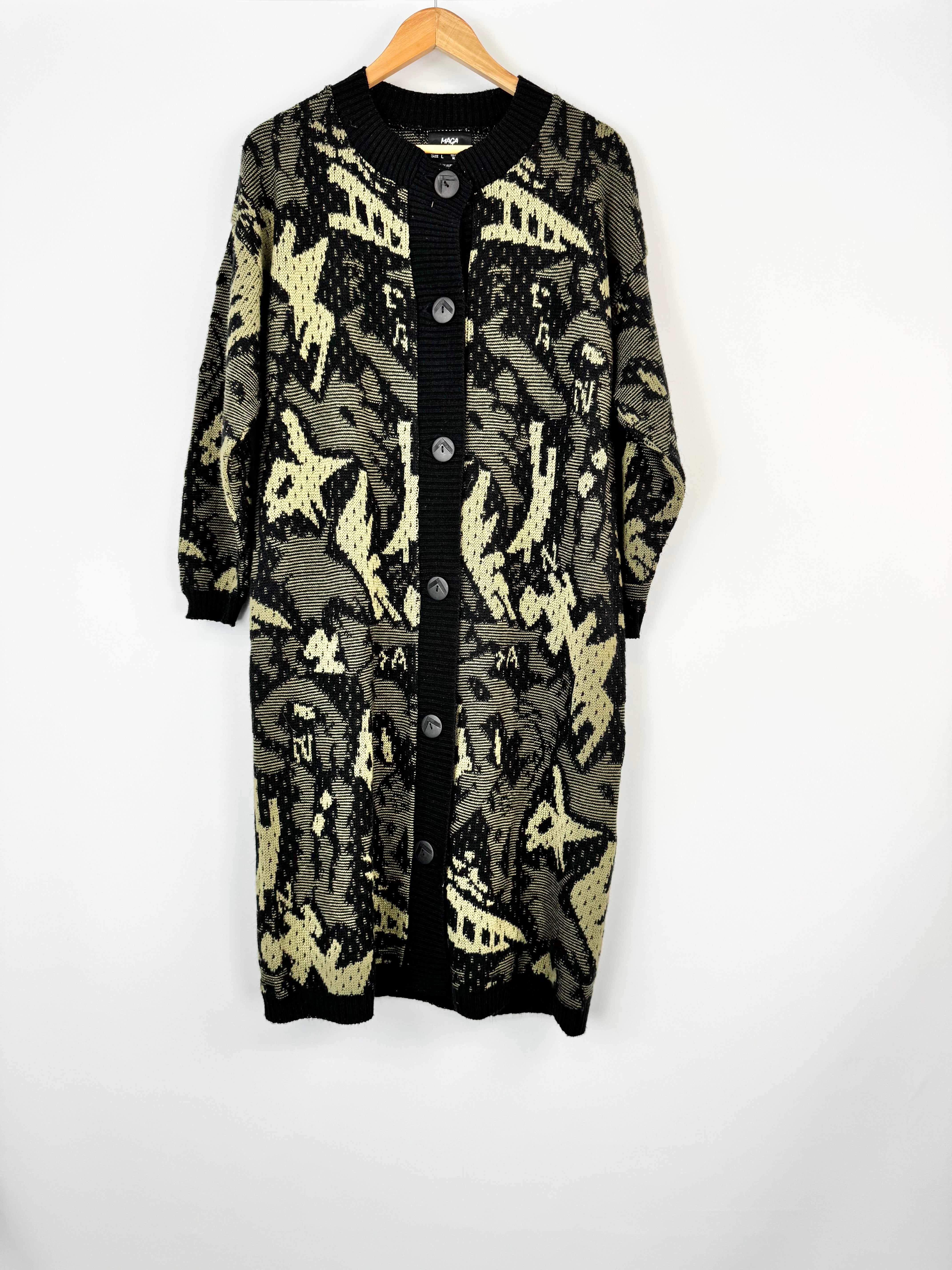 Maga by Colosseum Green & Brown Maxi Cardigan - AU14/16