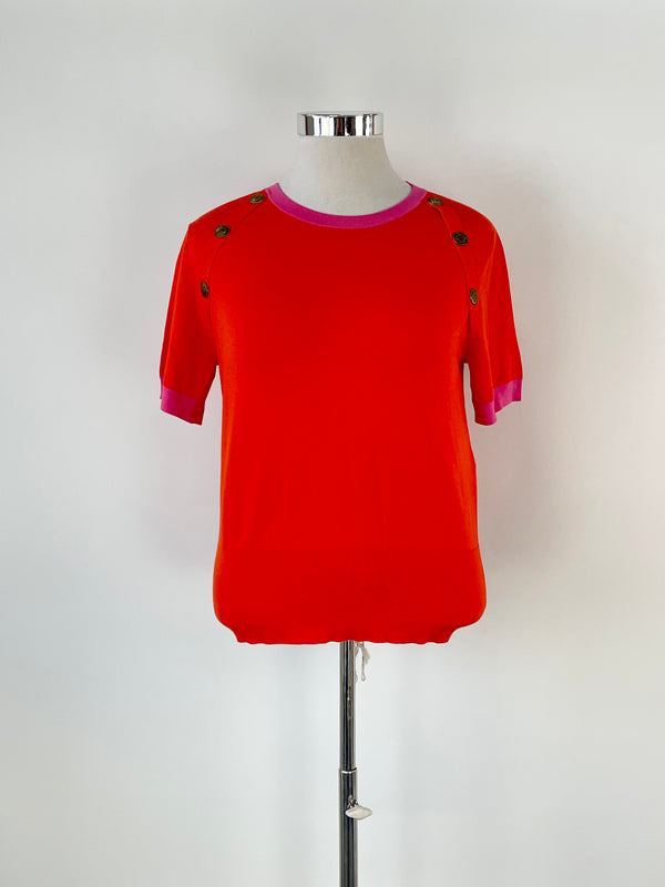 Marella Sport Orange & Pink Trim Jersey - AU12