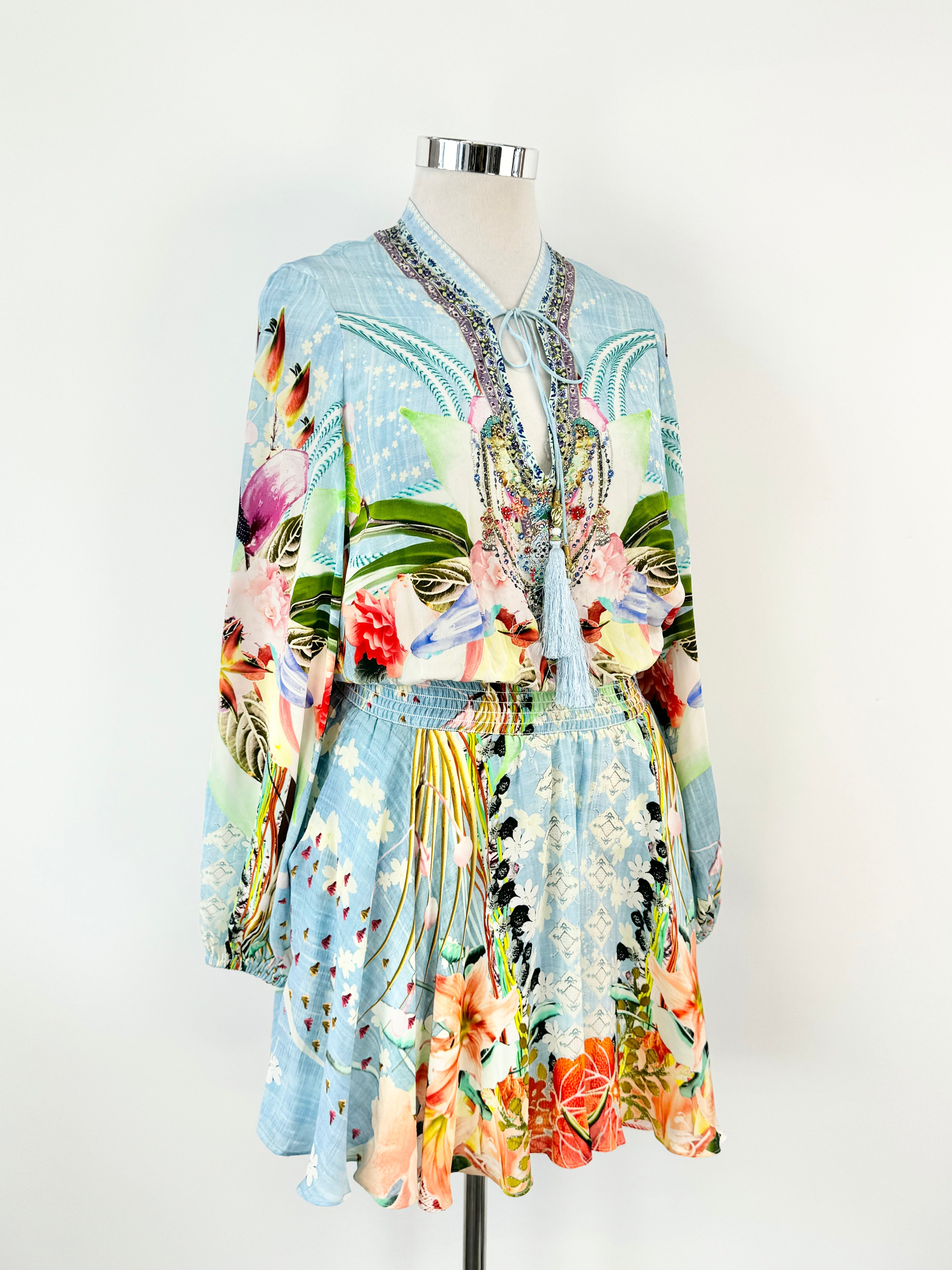 Camilla Blue Silk Dress - AU12
