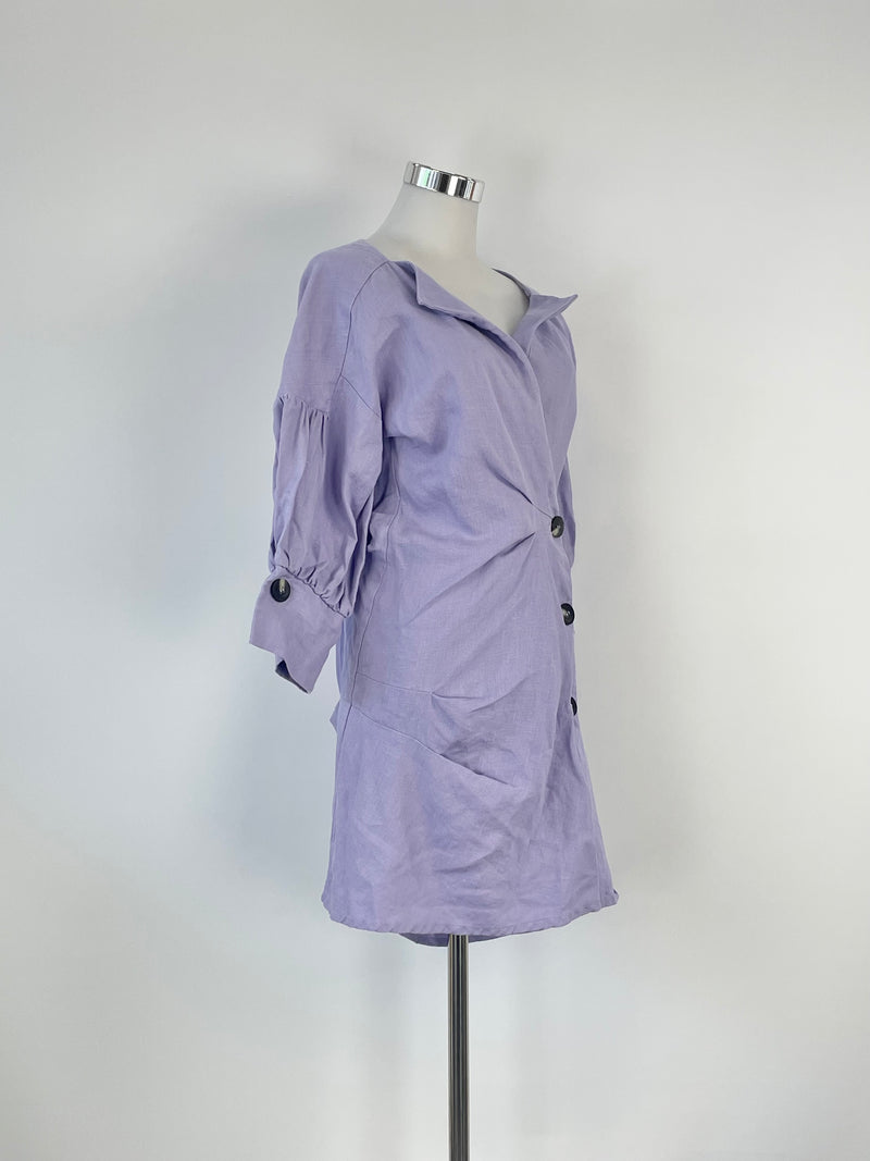 Pfeiffer Lavender Linen 'Seeka' Twist Dress - AU8