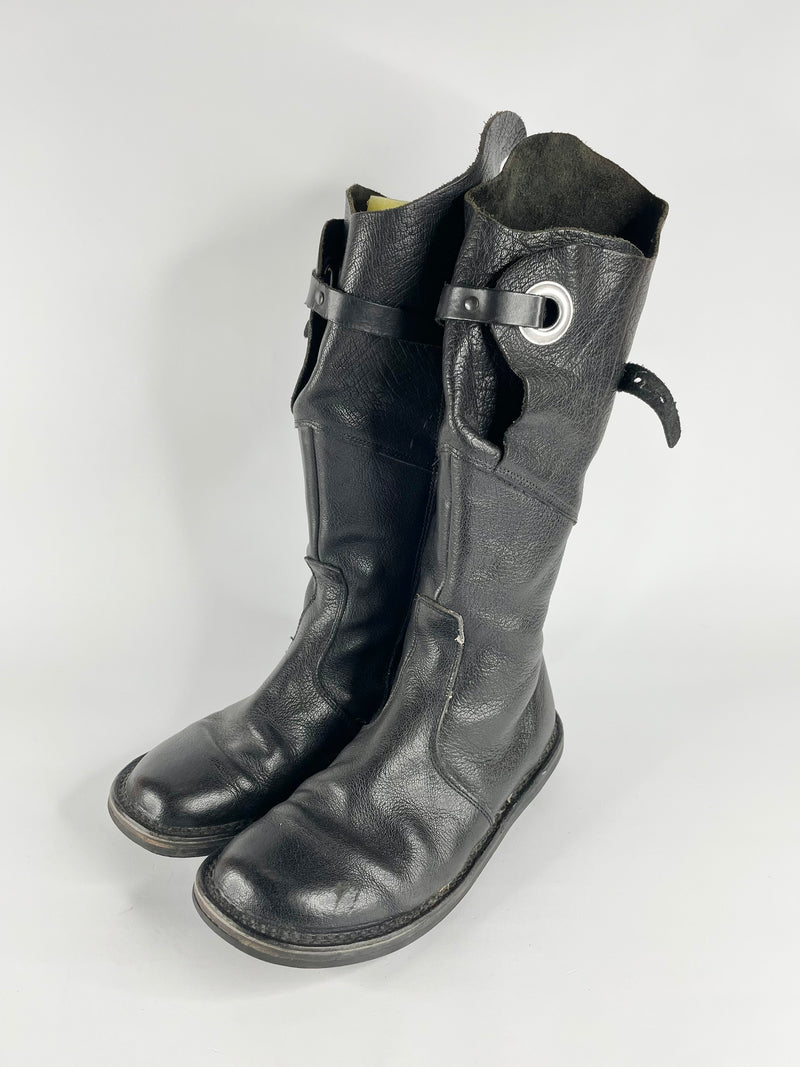 Trippen Black Leather 'Warrior' Boots - EU39