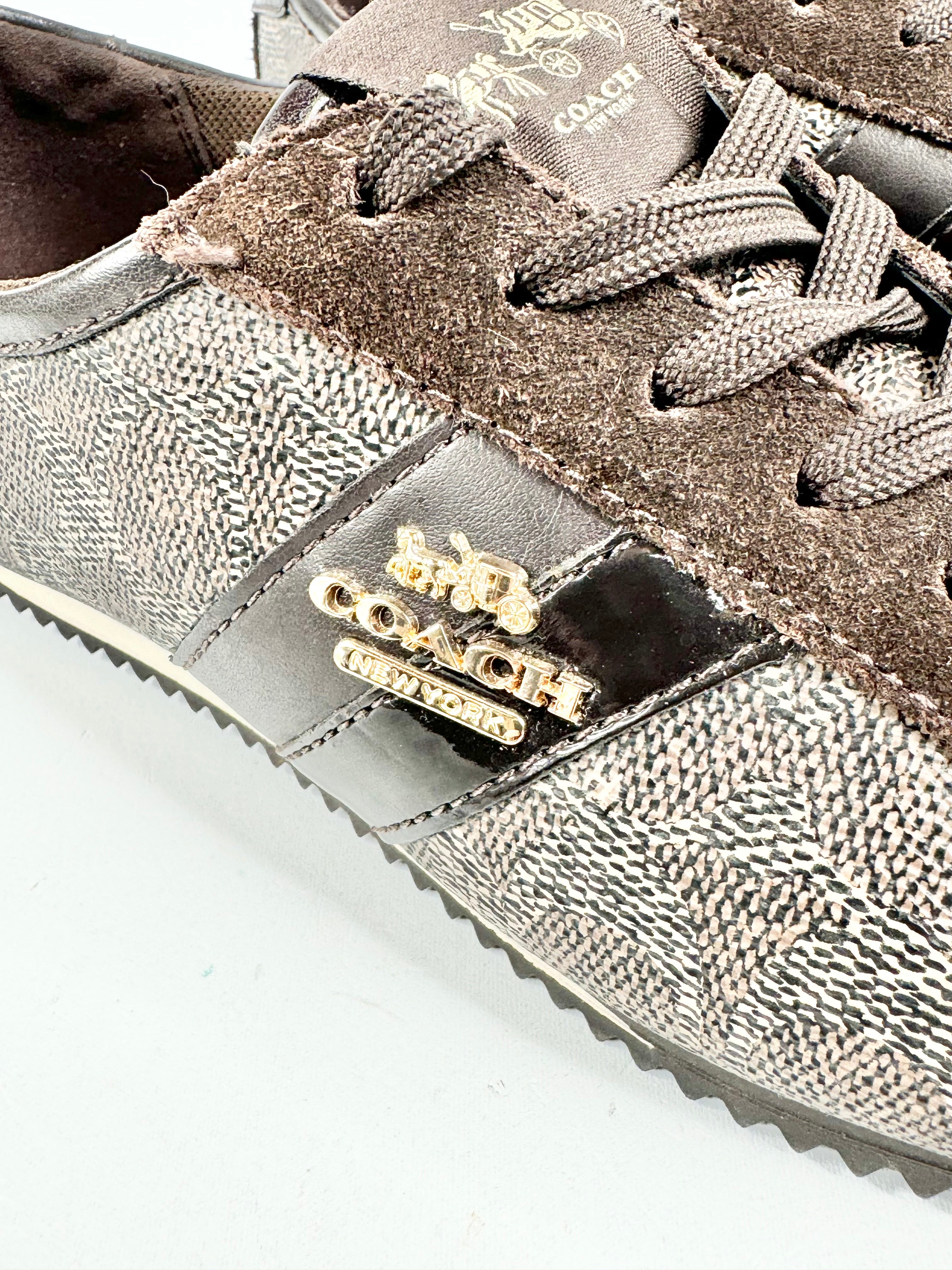 Coach Brown Pattern Casual Sneakers - EU38