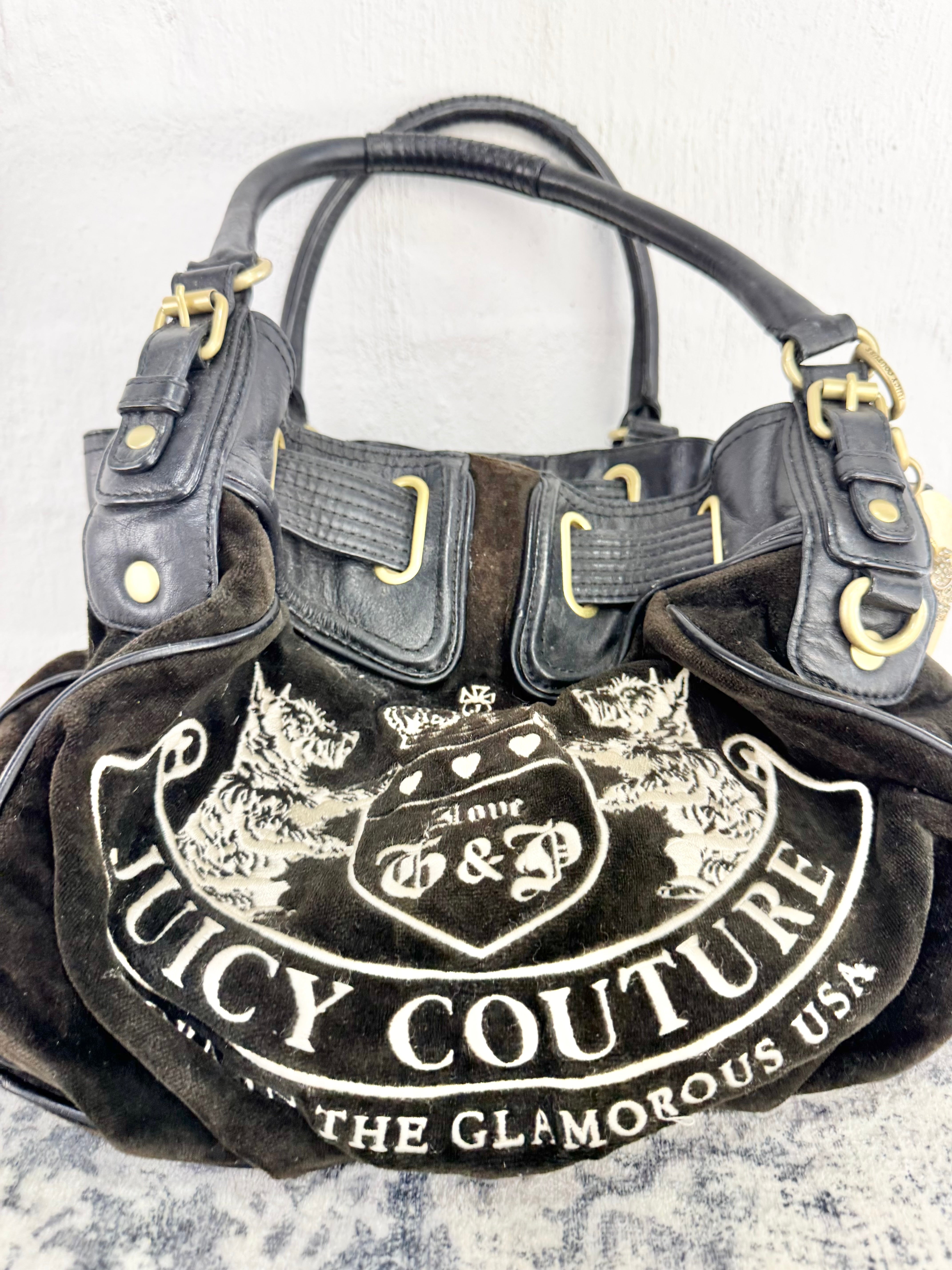 Juicy Couture Brown Velour Y2K Shoulder Bag