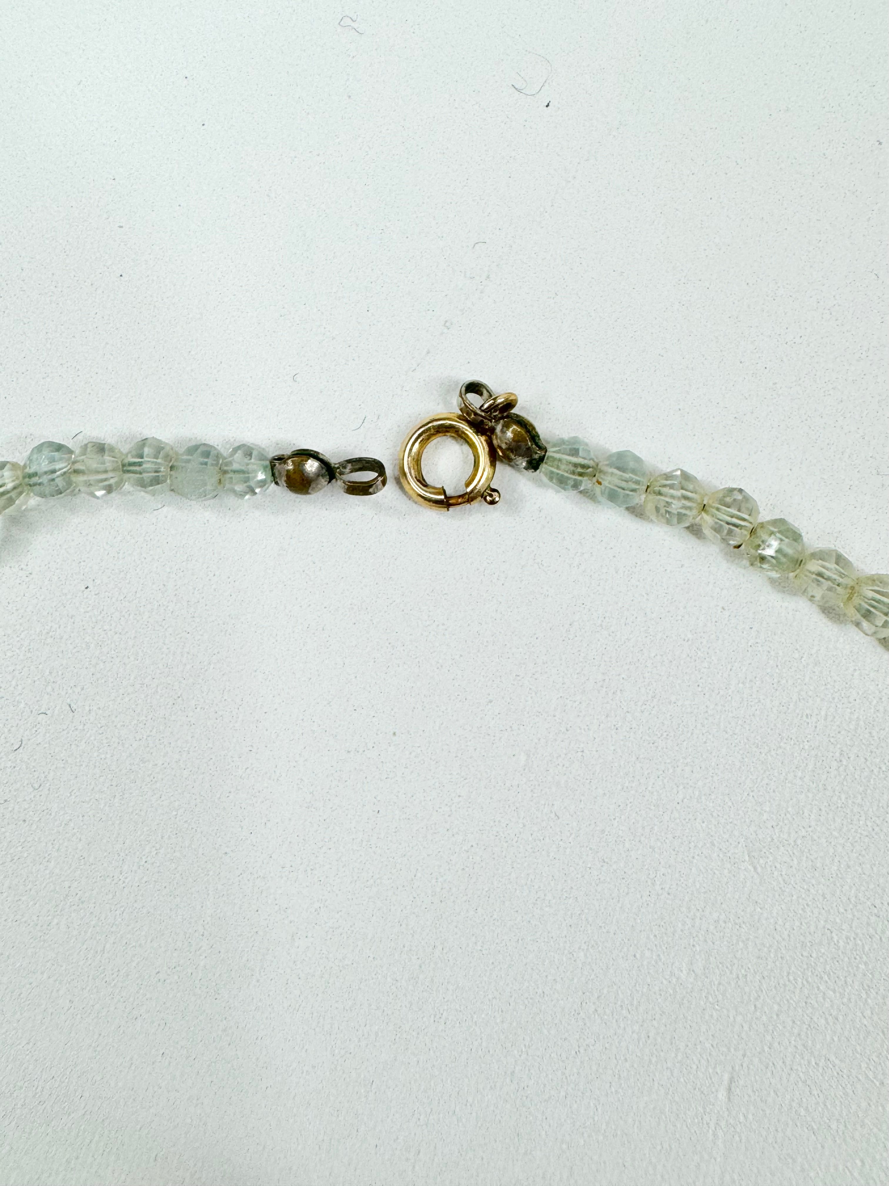 Vintage Aquamarine Beaded Necklace