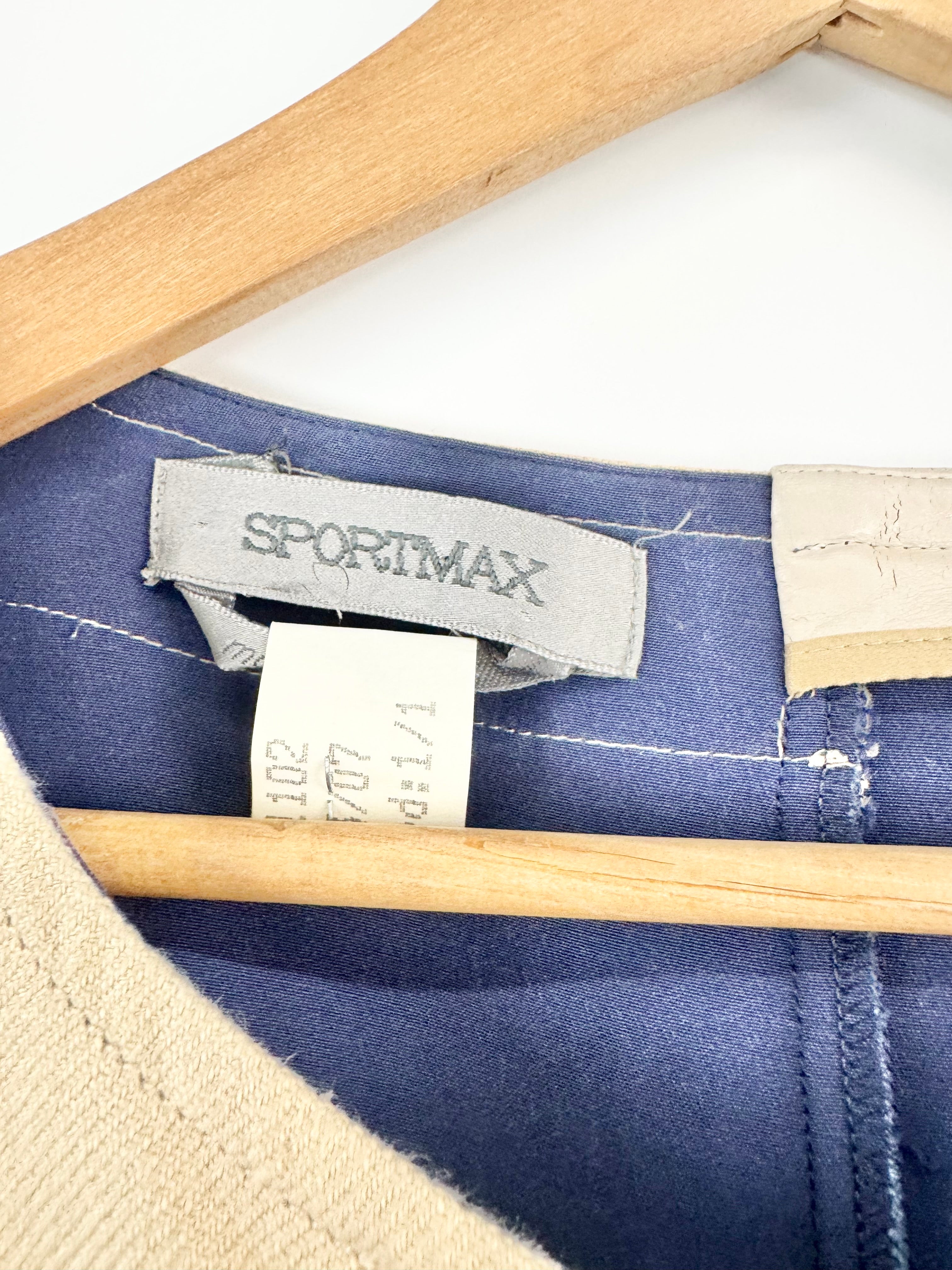 SportMax Blue & Cream Mini Dress - AU8