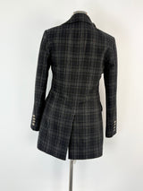 Renoma Paris Black & Grey Striped Wool-Blend Coat - L